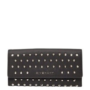 Givenchy studded long wallet black nylon leather
